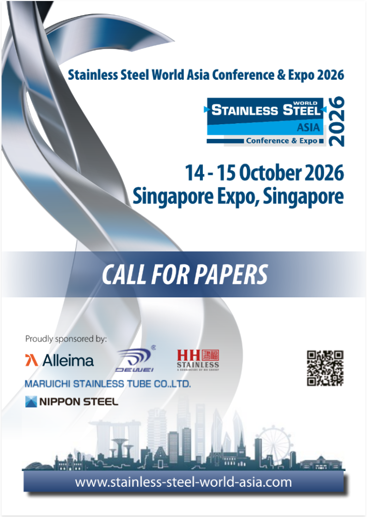 call for papers stainless steel world asia 2026 - 17 okt 2025